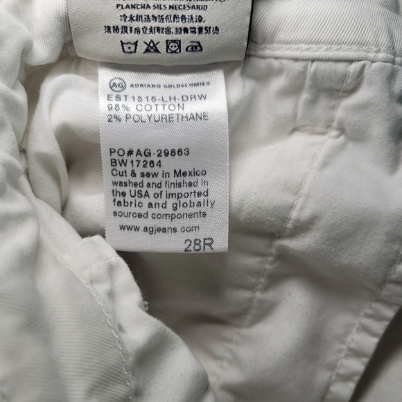 AG Adriano Goldschmied The Tristan White Distressed Tailored Trousers size 28 - Picture 12 of 13